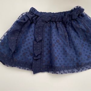 Crewcuts Navy Ruffle Dot Skirt